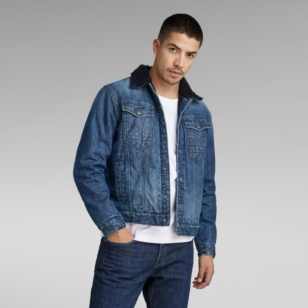 G-star Men’s Arc 3D Sherpa Jacket Denim Jean JacketSize XL NWT!